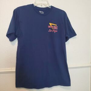 In-N-Out Burger Las Vegas Classic Cars T-Shirt Men's Navy Blue Cotton Short